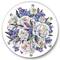 Designart - Bouquet Peonies In White and Blue - Traditional Metal Circle Wall Art